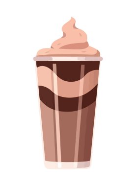 Tek kullanımlık kahve ve krema ikonu izole edildi