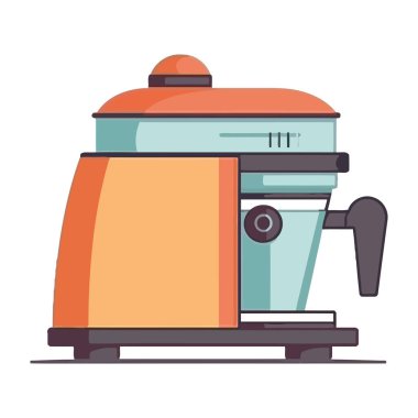 Metal saplı eski moda kahve makinesi izole edilmiş.