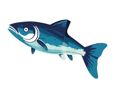 Beyaz arkaplan simgesinde yüzen şirin balıklar izole edildi