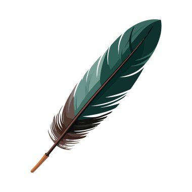 Beyaz arkaplanda tüy simgesi izole edildi