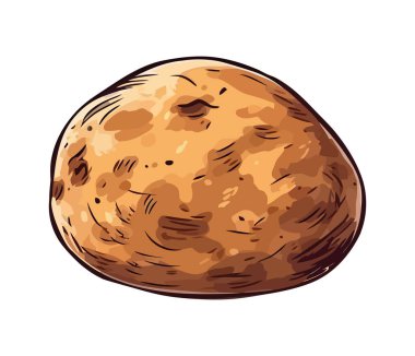 Taze organik patates yemeği ikonu izole edildi