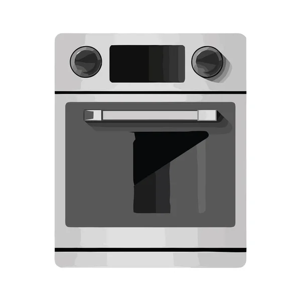 Modern Kitchen Stainless Stove Appliances Icon Isolated — Stock Vector