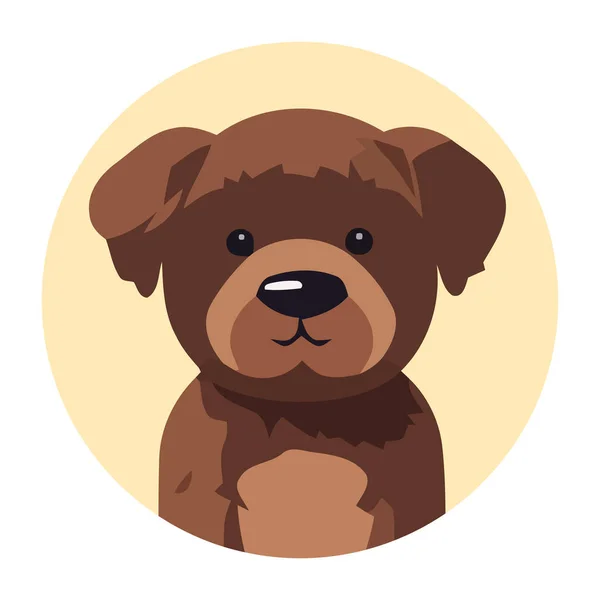 Веселая Собака Сидит Изолированный Милый Икона Мультфильм Изолирован — стоковый вектор