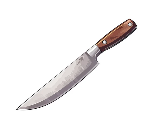 Knife Wooden Handle Icon Isolated — Stock Vector