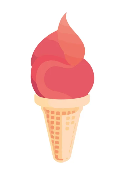 Vektör Desenli Izole Edilmiş Tatlı Dondurma Külahı — Stok Vektör