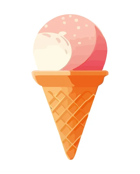 冰淇淋锥 一个甜蜜的夏季小食图标隔离 — 图库矢量图片