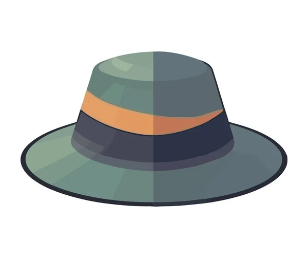 エレガントなボウラーの帽子は 現代的なファッションアイコンを象徴する孤立 — ストックベクタ