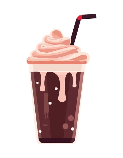 Milkshake Gourmet Com Ícone Creme Chocolate Isolado —  Vetores de Stock