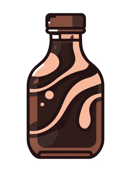 透明玻璃瓶与巧克力图标隔离 — 图库矢量图片