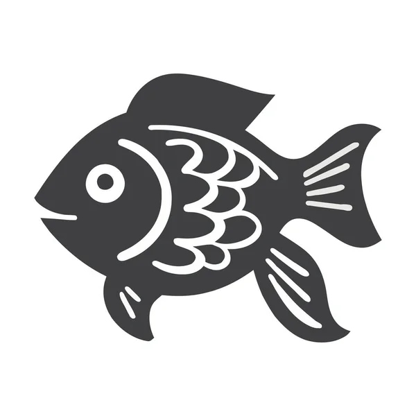 Carpa Koi Nadando Icono Del Estanque Adornado Aislado — Vector de stock