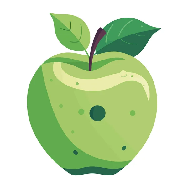 Reifer Grüner Apfel Symbolisiert Gesunde Ernährung — Stockvektor