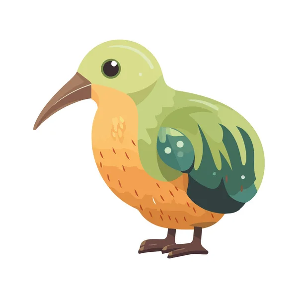 Icono Alegre Kiwi Pájaro Tropical Aislado — Vector de stock