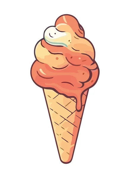 冰淇淋锥象征着夏天的点心图标隔离 — 图库矢量图片