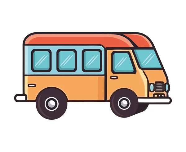 Icône Plate Bus Jaune Moderne Isolé — Image vectorielle