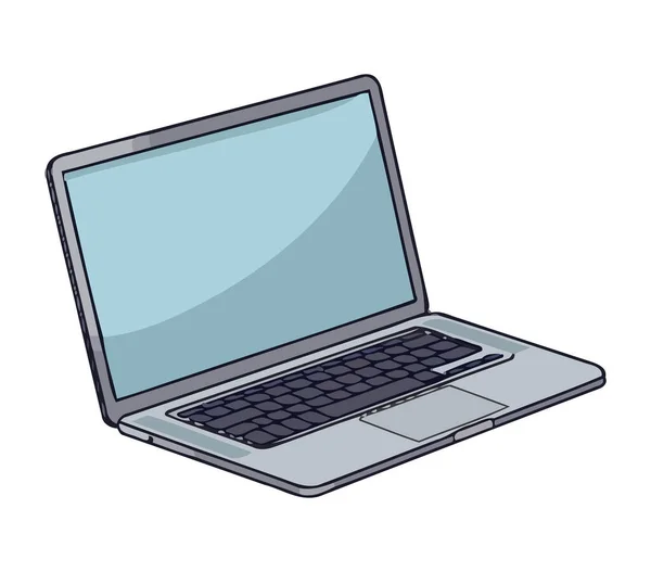 Ikone Der Laptop Computer Technologie Isoliert — Stockvektor