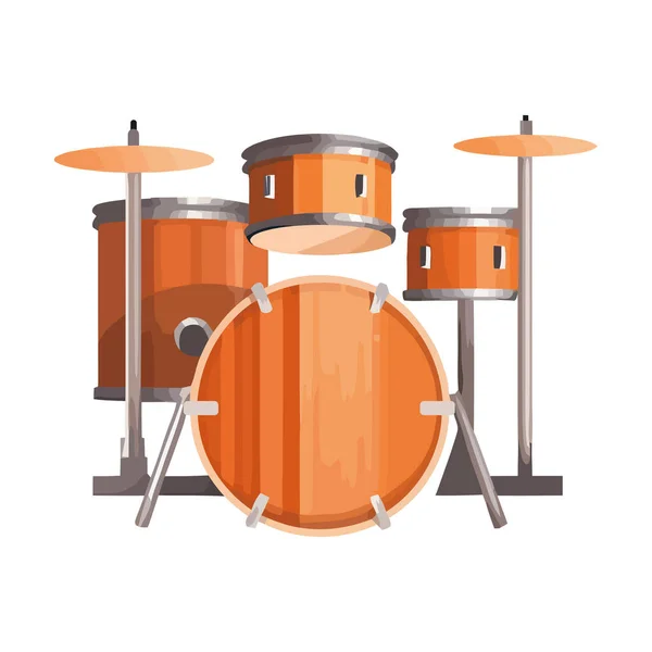 Muzikale Drums Instrument Icoon Ontwerp Geïsoleerd — Stockvector
