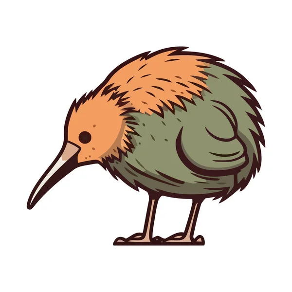 Cute Yellow Kiwi Bird Icon Isolated — Stock Vector
