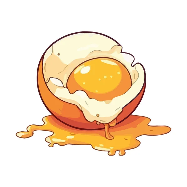 Huevo Ecológico Yema Frita Icono Aislado — Vector de stock