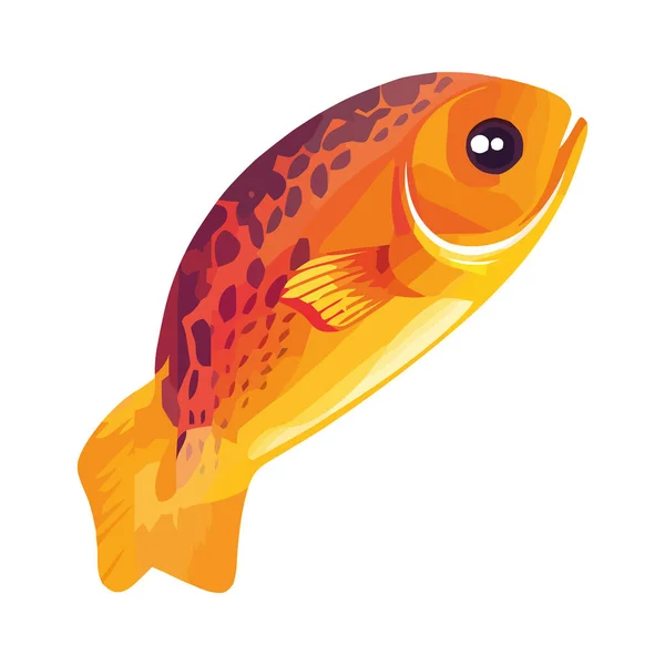 Goldfish Natation Animaux Nature Icône Isolé — Image vectorielle