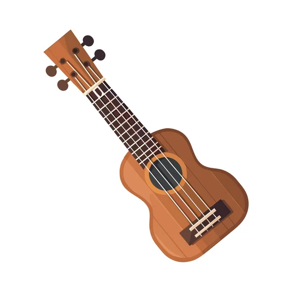 Guitarra Acústica Ícone Material Madeira Isolado —  Vetores de Stock