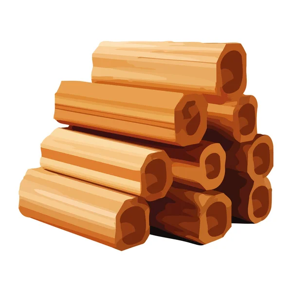 Stos Drewna Stos Przyrody Dla Ikony Drewna Opałowego Izolowane — Wektor stockowy