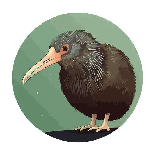 Kiwi Bird Standing Branch Isolated Icon Isolated — Stock Vector