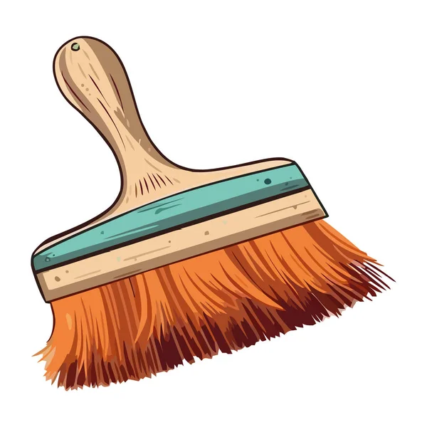 Broom Handle Domestic Life Cleaning Work Icon Isolated — Stock Vector