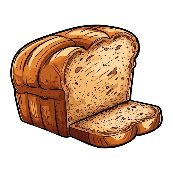 Zdravé Domácí Chléb Ikona Design Izolované — Stockový vektor