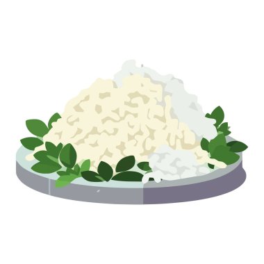 Buharda pişirilmiş yasemin pirinç ikonlu organik vejetaryen pilavı.