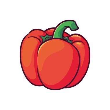 Biberli organik sebzeler, pişirme ikonu için olgun izole edilmiş.