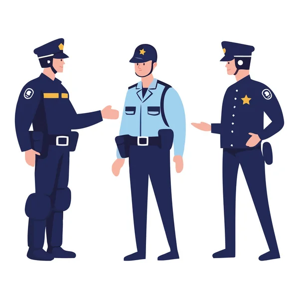 Fuerza Policial Unida Por Icono Seguridad Aislado — Vector de stock