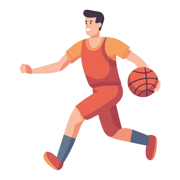 Uomo Che Salta Successo Nel Campionato Basket Icona — Vettoriale Stock