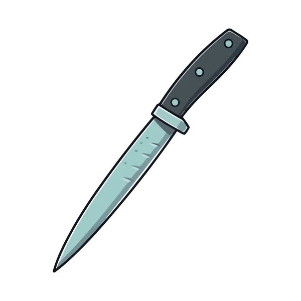 Mutfak Bıçağı Keskin Bıçak Metal Saplı Ikon Izole — Stok Vektör