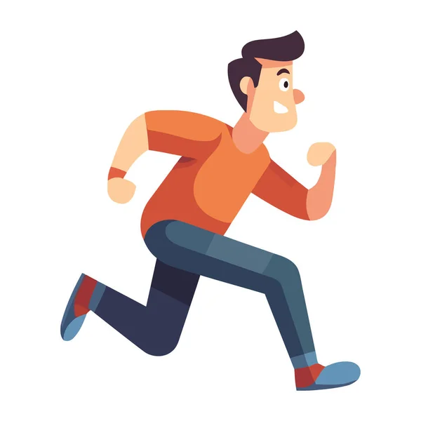 Hombre Corriendo Icono Prisa Aislado — Vector de stock