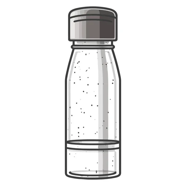 Botella Vidrio Transparente Con Icono Sal Fresca Aislada — Archivo Imágenes Vectoriales