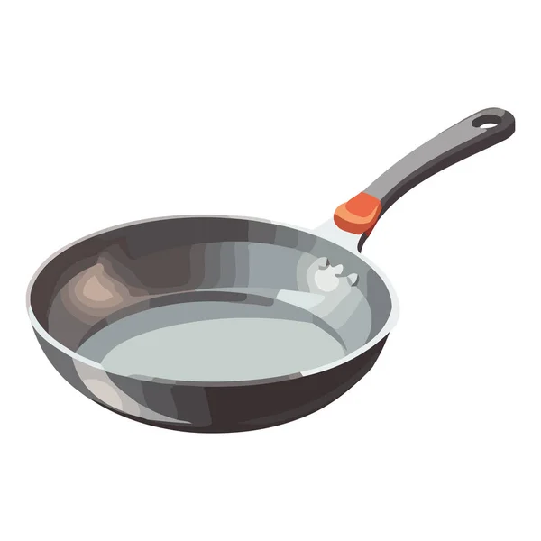 Metallic Kitchen Frying Pan White Background Icon Isolated — Stock Vector
