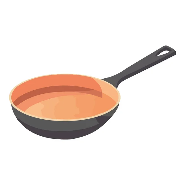 調理鍋での炒め物 グルメランチアイコン隔離 — ストックベクタ