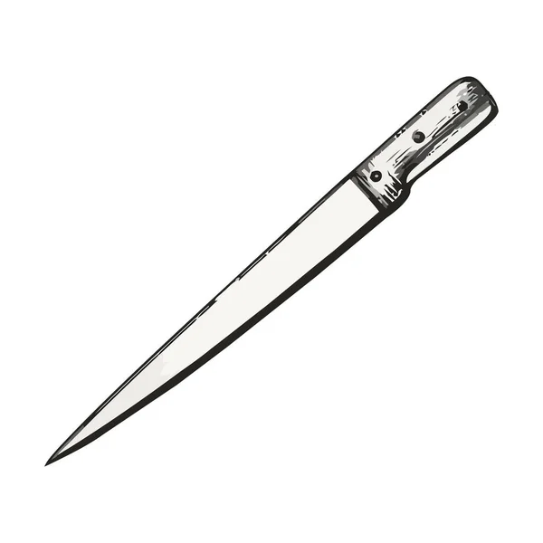 Cuchillo Antiguo Afilado Simboliza Violencia Guerra Icono Aislado — Vector de stock