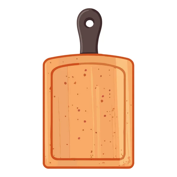 Rustikální Kuchyňské Nádobí Dřevěná Řezací Deska Ikona Izolované — Stockový vektor