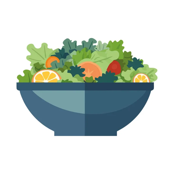 Ensalada Fresca Almuerzo Saludable Para Vegetarianos Icono Aislado — Archivo Imágenes Vectoriales