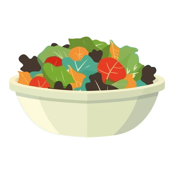 Salada Vegetal Orgânica Ícone Refeição Gourmet Saudável Isolado — Vetor de Stock