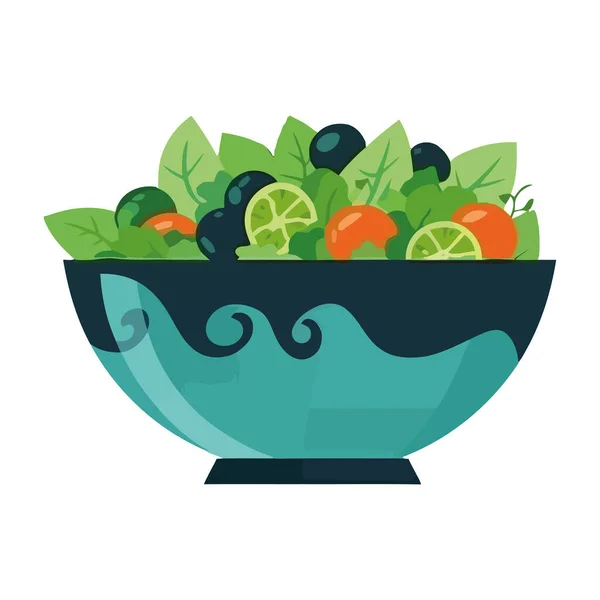 Biologische Salade Verse Tomaat Gezond Eten Icoon Geïsoleerd — Stockvector