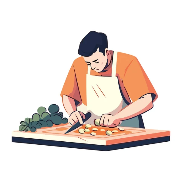 Una Persona Cocinando Pizza Gourmet Interior Alegremente Aislado — Archivo Imágenes Vectoriales