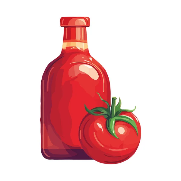 Tomate Biologique Fraîche Fruits Mûrs Main Icône Isolée — Image vectorielle