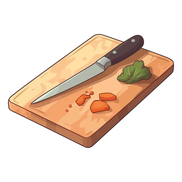 Fresh Vegetables Sliced Cutting Board Icon Isolated — Stock Vector