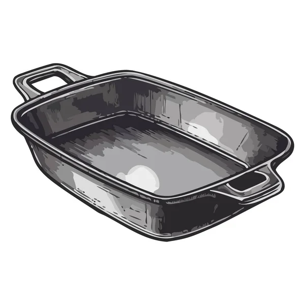 Casserole Transparente Pour Icône Repas Domestique Isolée — Image vectorielle