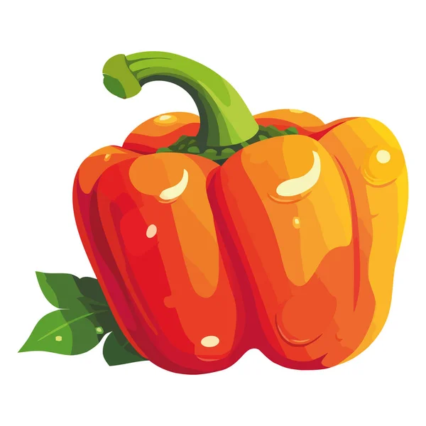 Fresh Pepper Organic Ripe Vegetable Icon Isolated — Stock Vector