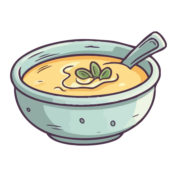 Una Sopa Vegetariana Saludable Cocinada Con Especias Icono Aislado — Vector de stock