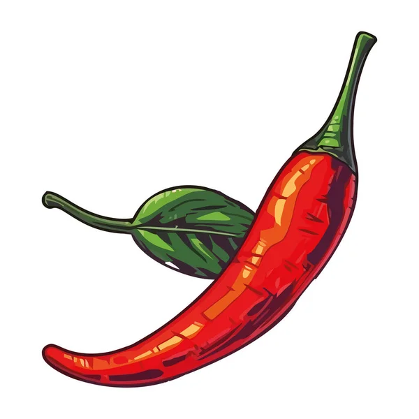 Fresh Vegetable Chili Pepper Seasoning Cooking Icon Isolated — Stock Vector