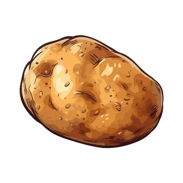 新鲜有机土豆隔离图标设计 — 图库矢量图片